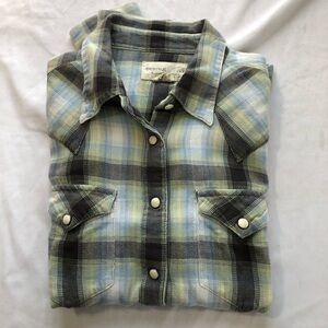 Ralph Lauren denim & supply pearl snap sawtooth cotton womens button up M rodeo